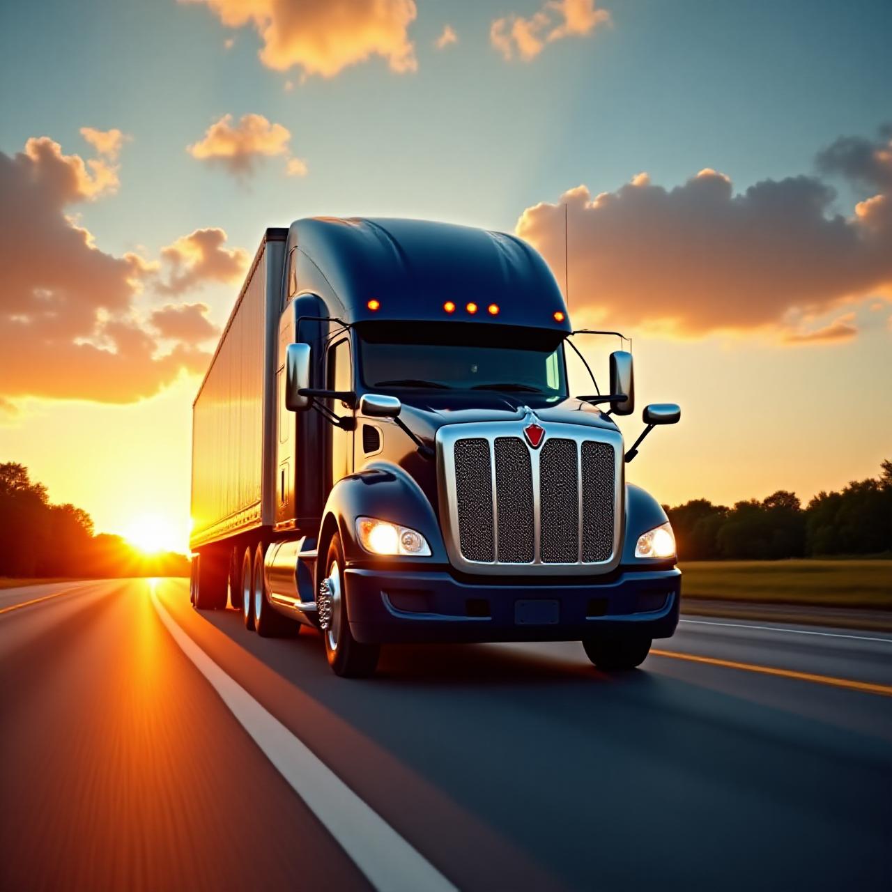 Heavy-duty freight truck on a Mississippi highway